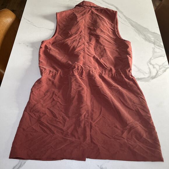 Elevenses Anthropologie Clay Orange Long Pocketed Vest Sleeveless Womens Large - Picture 12 of 13